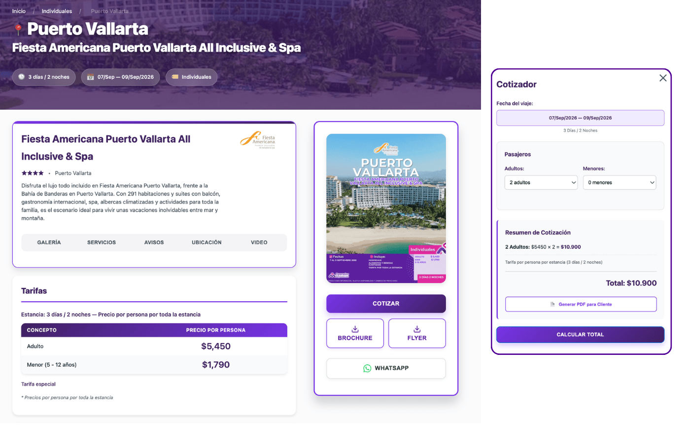 Menú de Grupos y Paquetes