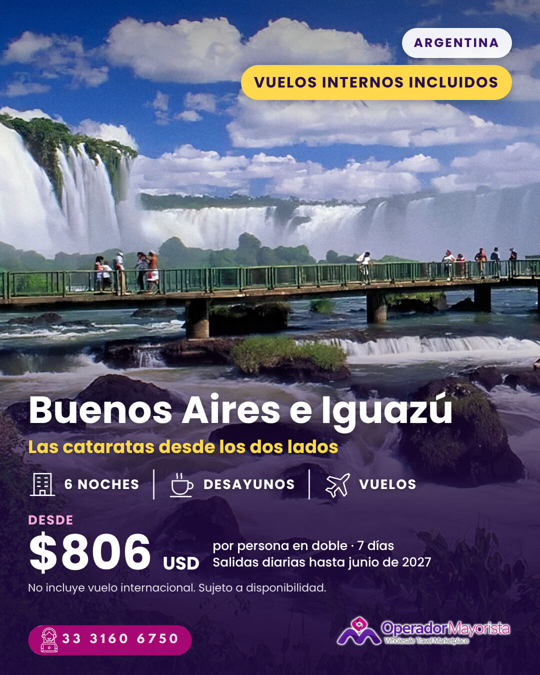 Buenos Aires e Iguazú con vuelos internos