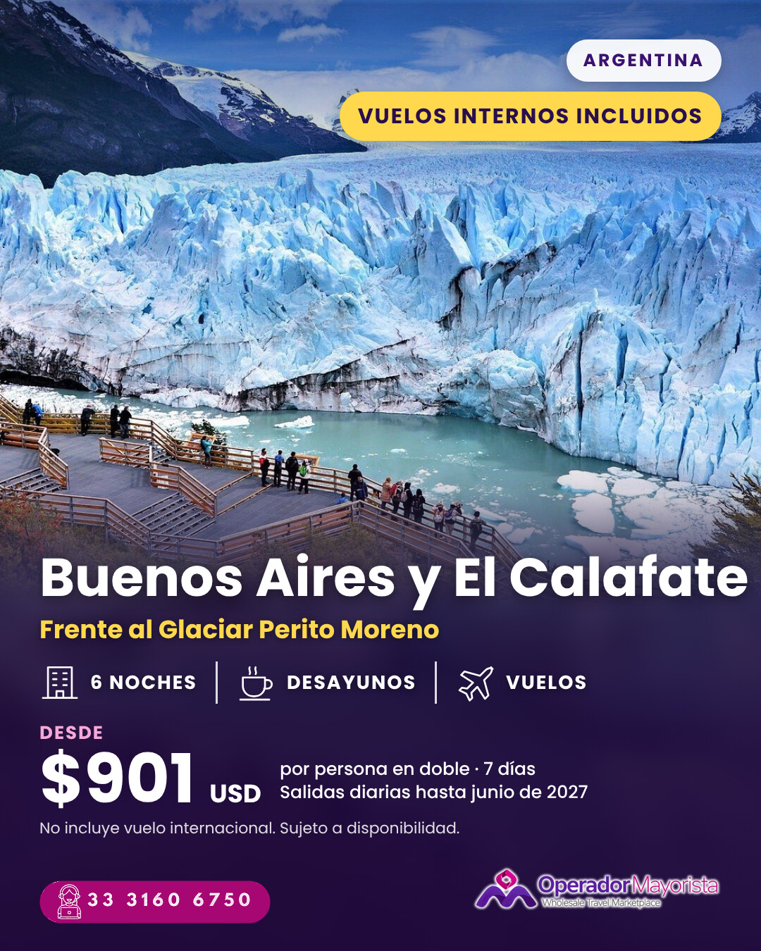 Buenos Aires y El Calafate con vuelos internos