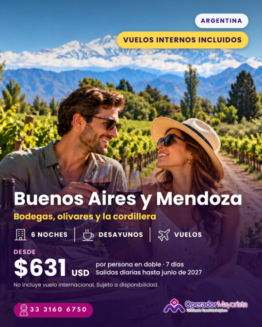Buenos Aires y Mendoza con vuelos internos