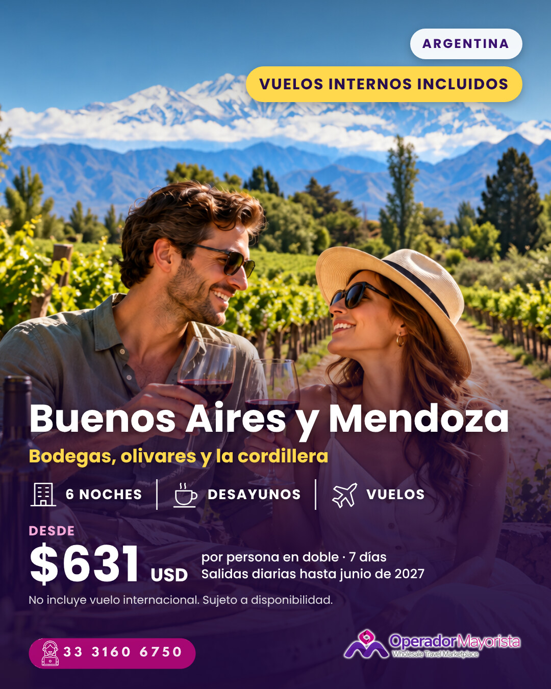 Buenos Aires y Mendoza con vuelos internos