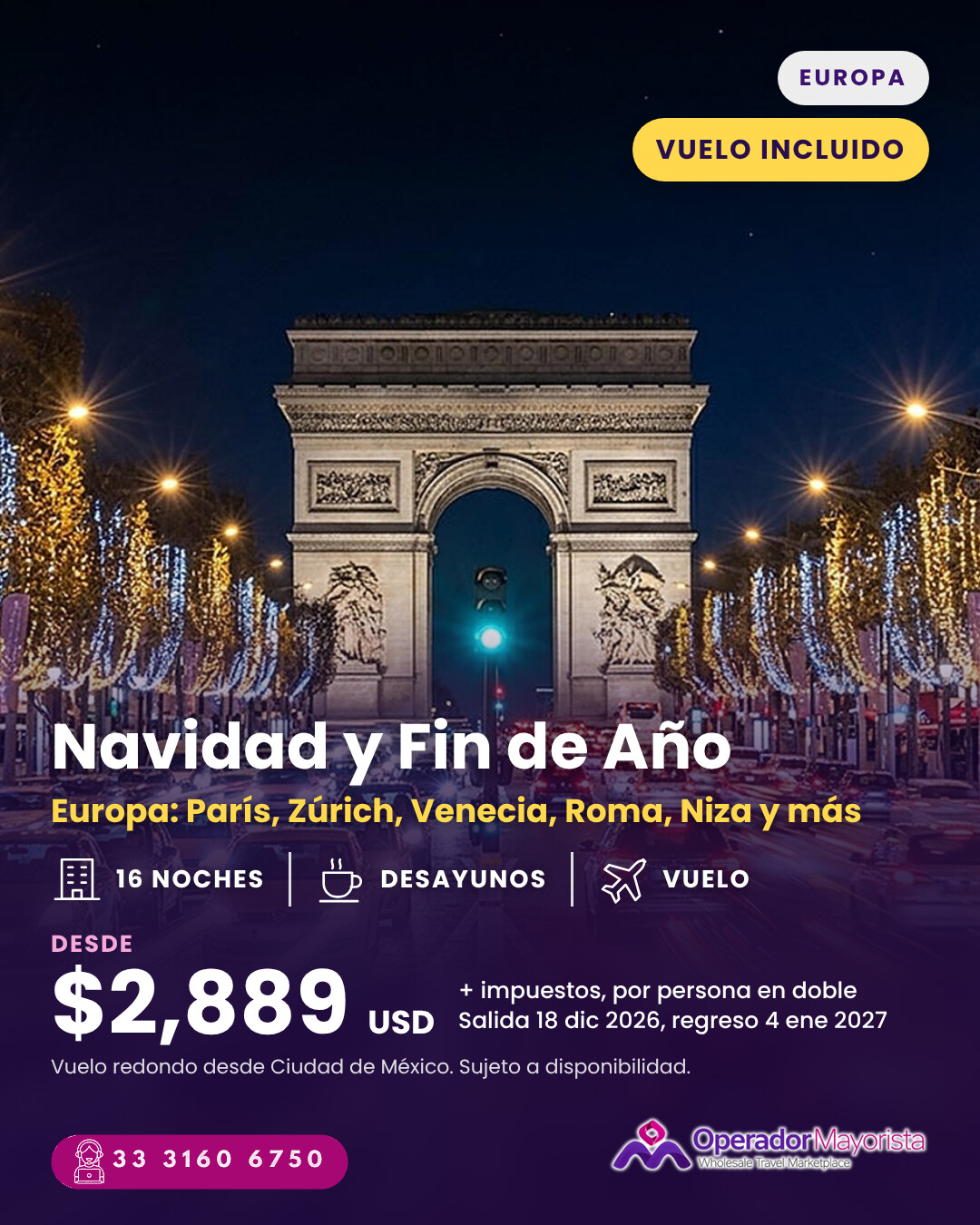 Europa Navidad y Fin de Año con vuelo incluido
